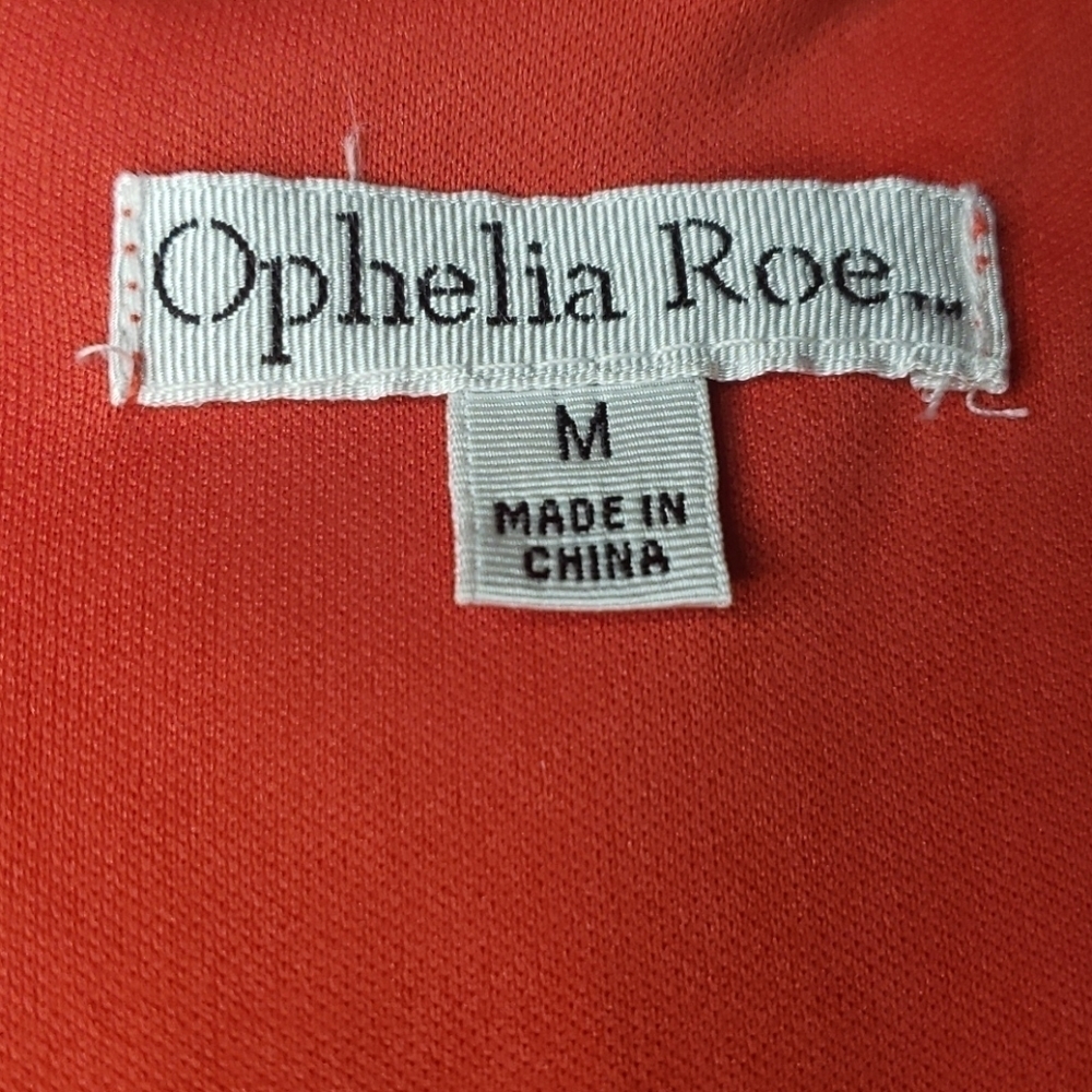 Ophelia Roe Sleeveless Dress Medium Red Cream - Picture 6 of 8